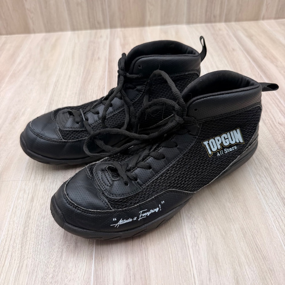 No Limit V-RO Cheer Shoes Womens 8 Black Good Top Gun All Stars Mesh High Top
